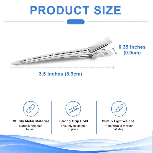 LZIUOSH 28 Pack Hair Clips —3.5 Inch Duck Bill Sectioning Clips, No Crease Non Slip Metal Clips for Salon Styling and Coloring,