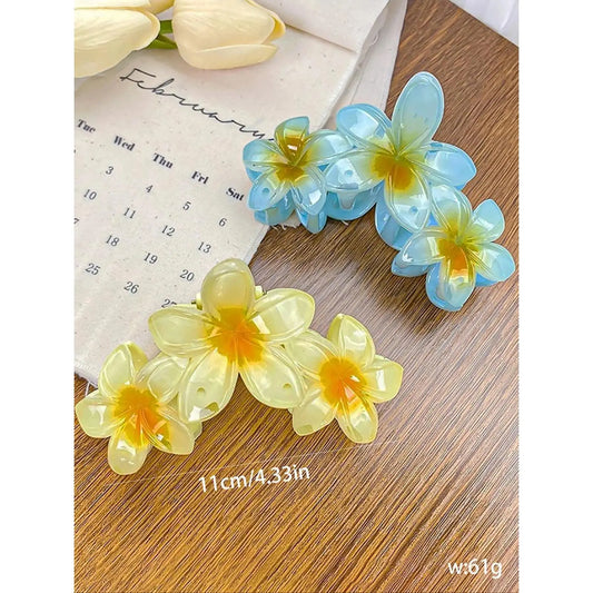 3-Pack Flower Hair Claw Clips – Cute Floral Hair Accessories for Women & Girls, Trendy Minimalist Flower Hair Claws for Thick Hair, Strong Grip Hair Clips Set for Daily Wear, Party Styling & Outfit Decoration,sohochic