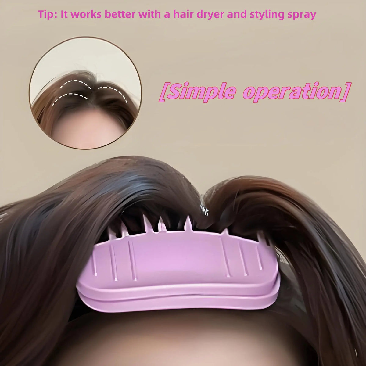 2Pcs Pink 3 or 6 Teeth Volumizing Comb - Hair Tools, Unscented Finishing Accessory for Fine Hair, Fluffy Root Lift for Fuller Locks, Fluffiness & Curl Enhancement, Sohochic