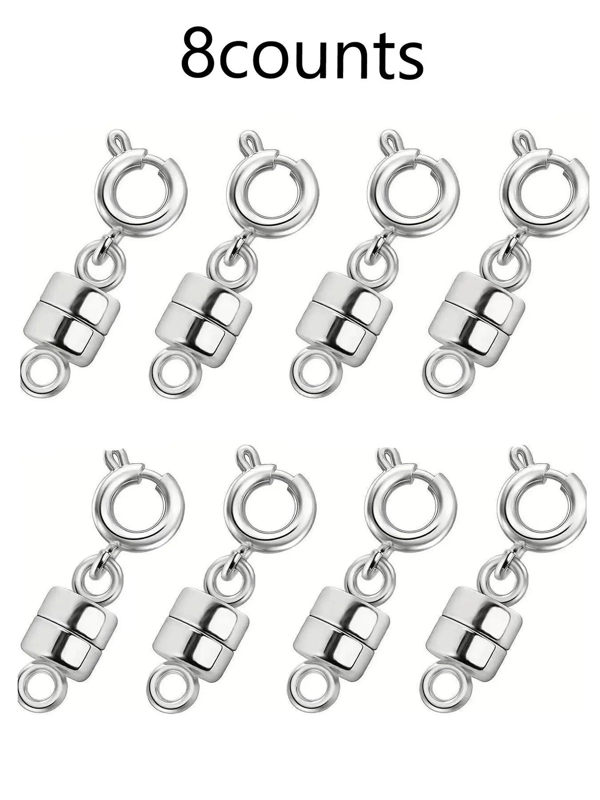 8pcs Magnetic Necklace Clasps And Closures with Lobster Clasp, 14K Gold Plated & Silver Plated Magnetic Jewelry Clasps for Bracelet and Necklaces, DIY Jewelry Accessories, Jewelry Making Accessories