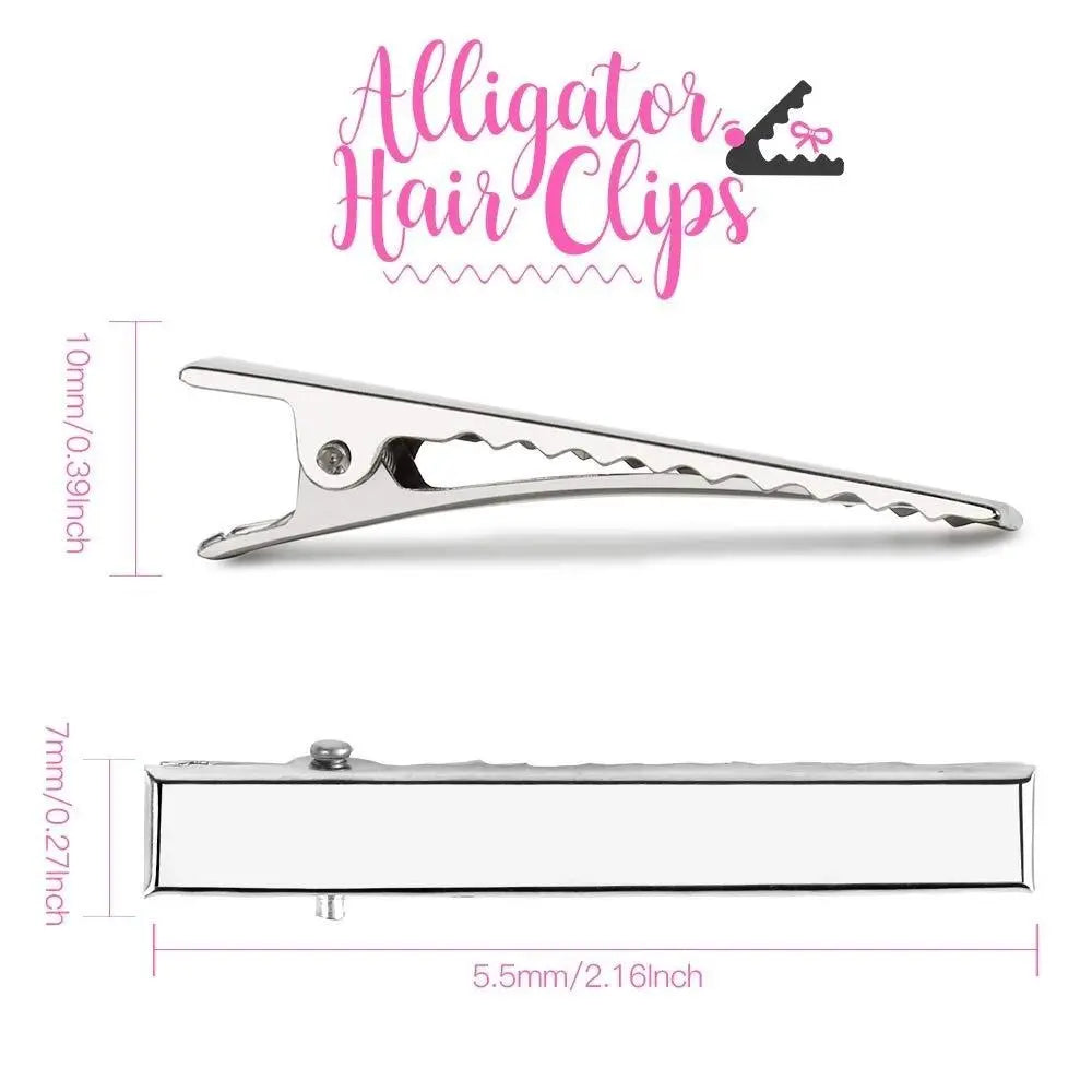 120pcs Duckbill Clip Set, 2.17 Inch Hair Clips Bulk, Single Prong Alligator Hairpin Teeth Blank Setting for DIY Hair Clip Accessories Jewelry Making Supplies