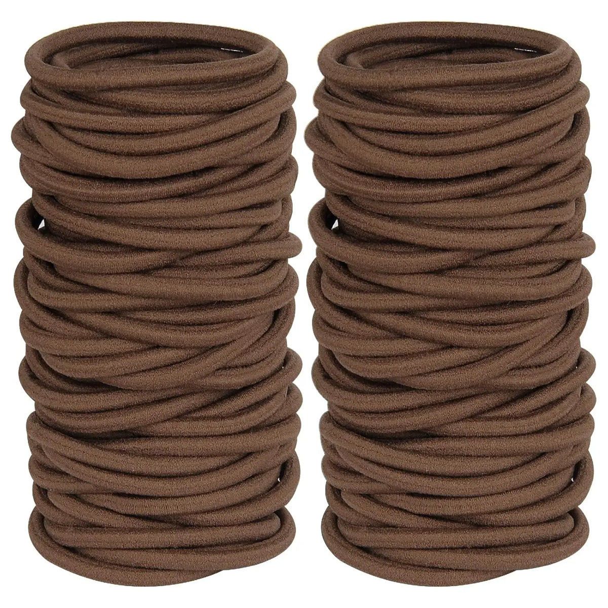120PCS Nylon Solid Color 4mm Tie-Band Hairbands & Scrunchies Variety Pack - High Stretch Durable Everyday Hair Accessories for Thick Hair