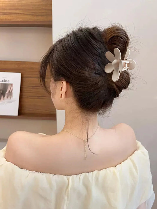 11PCS Matte Hair Claws Set, Solid Color Flat Claw Clips, Flower Hair Clip, Minimalist Fashion Hair Accessories, Hair Decor for Women, Suitable for Thick Hair