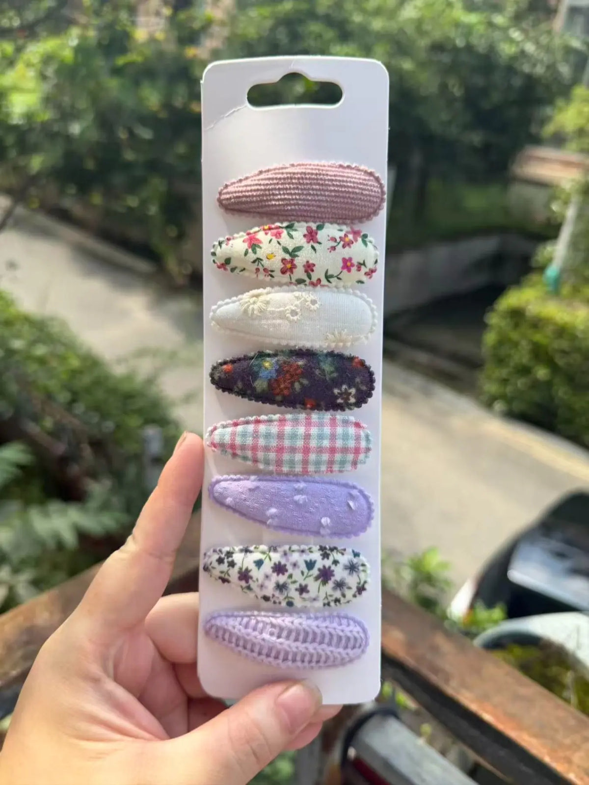 8pcs Simple Color Flower Hair Clips, Casual No-Trace Side Bangs Barrettes, All-Season Daily Use, Floral Design Hair Clips, Knitted Texture