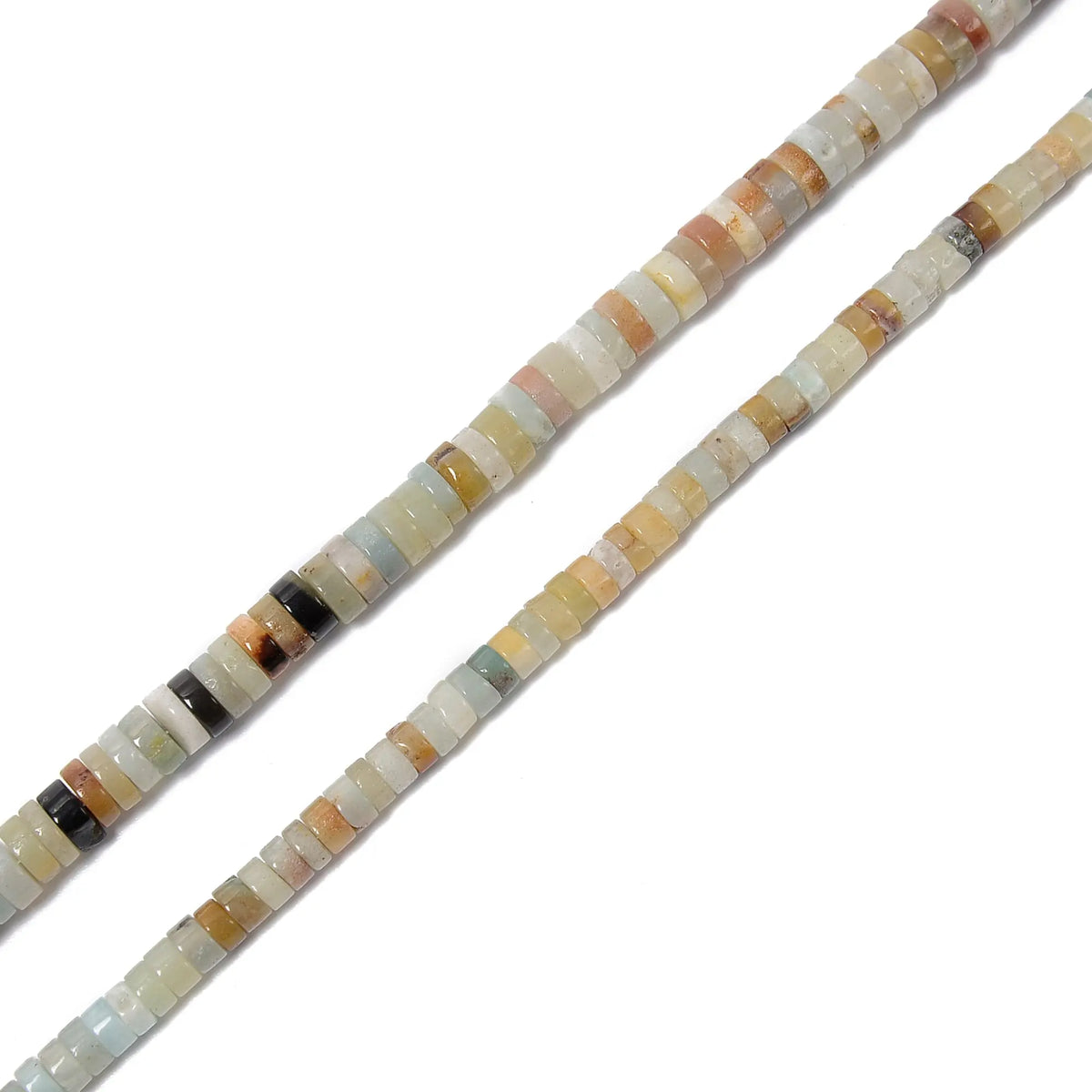 Mix Color Amazonite Heishi Disc Beads Size 2x4mm 3x6mm 3x8mm 15.5'' Strand