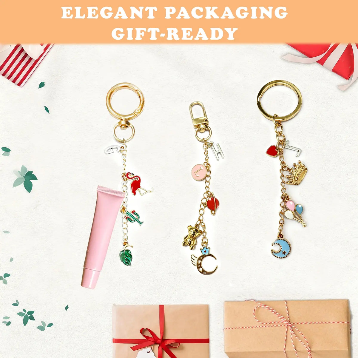 282-Piece Keychain Making Kit with Fashionable Charms, Includes 20 Clips & 30 Extender Chains, DIY Jewelry Craft Tools Set for Birthdays, Christmas Gifts, DIY Jewelry Accessories, DIY Kits