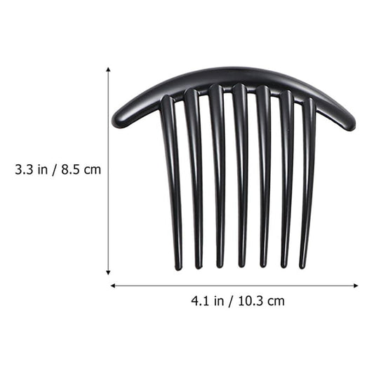 7 Tooth French Twist Comb, 3 PCS Plastic Hair Clip, Hair Side Combs Accessory for Women Girls, Hair Clip Comb Accessories (Black and Brown) 