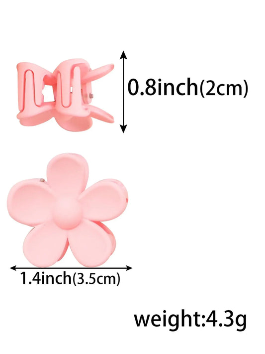 Flower Shaped Design Mini Hair Claws, Hair Claws Set, Cute Colorful Hair Claw Clips, Barrettes Hair Clips for Women & Girls, Fashion Hair Accessories for Party, Daily, Fun Hair Clips, Decorative Hair Clips, Hair Decor, Super Cute Clips