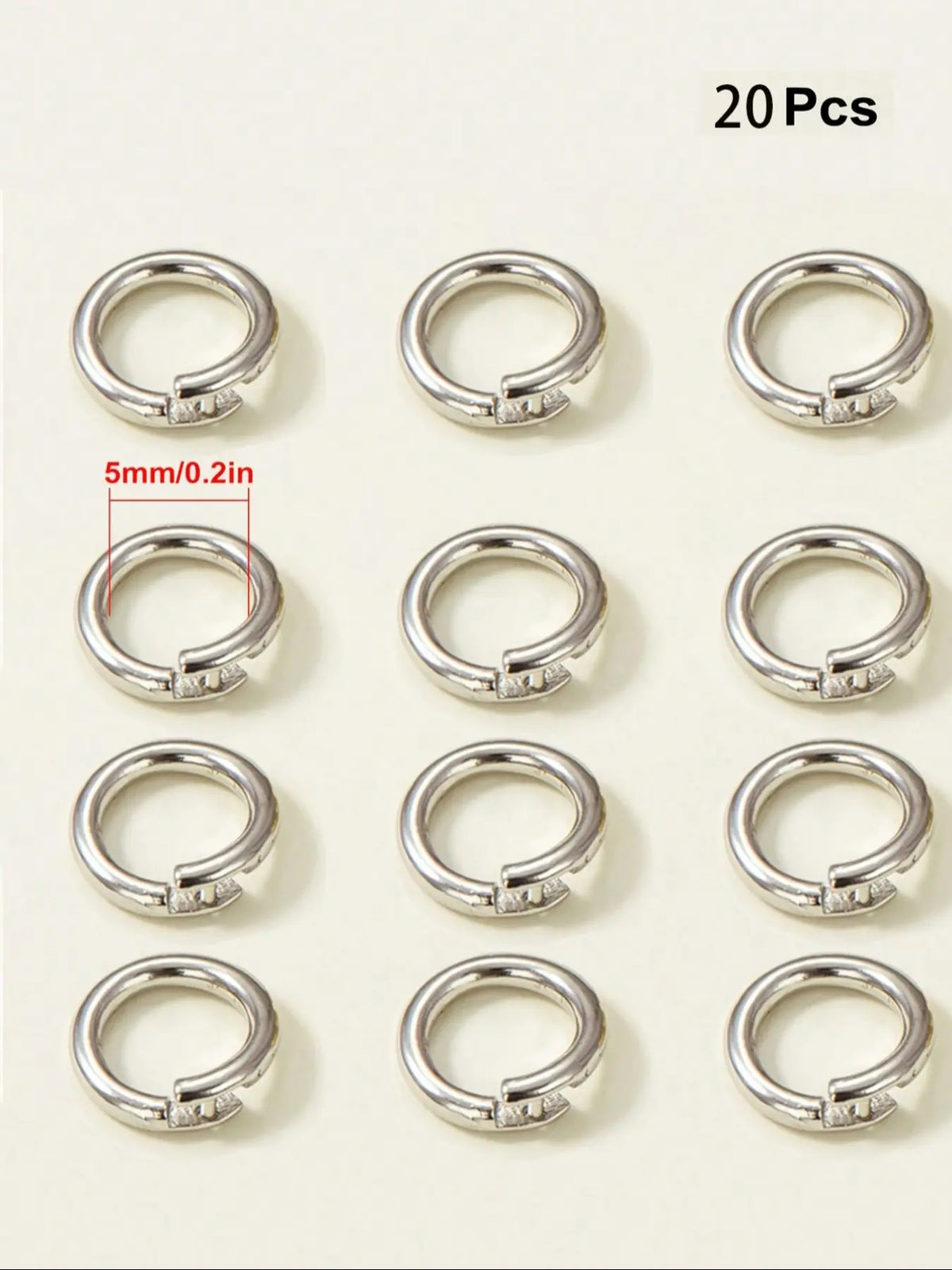 Copper Plated Open Jump Ring Circle Connector for Jewelry Making, Accessories for Beading, DIY Supplies, Beads And Accessories, Keychain and Necklace Accessories, Plain Pattern, All Seasons, Accessory Set
