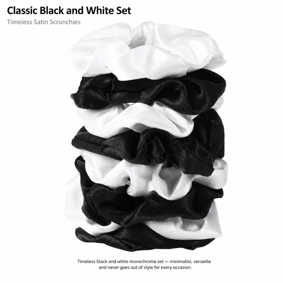 8-Pack Satin Hair Scrunchies, 100% Polyester, Soft Silky Hair Ties, Non-Damaging, Morandi Pastel Hair Accessories(Pre-Order)