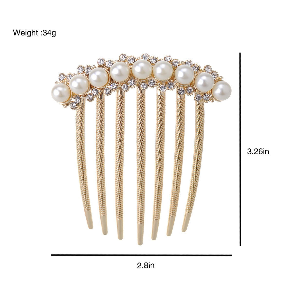 IPINK Wedding Bridal Rhinestone Pearl Crystal Hair Comb Claw Hairpin Hair Ornaments Accessory