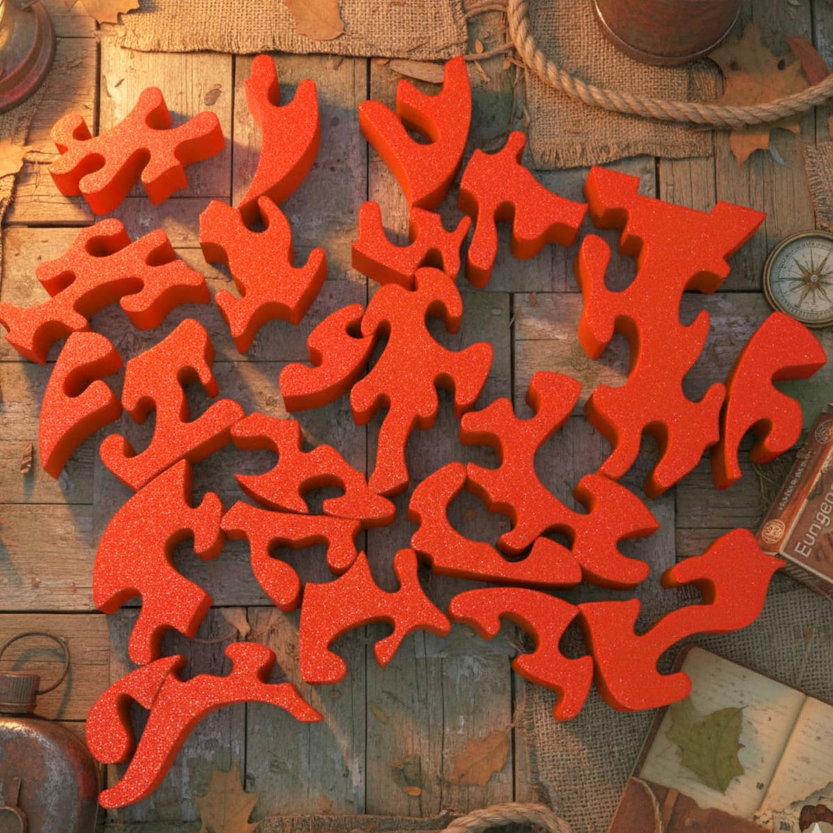 Survivor-Inspired Flame Puzzle by SandsGameCo – Unique Red Flame Design for Fans and Puzzle Enthusiasts for Survivor Fans