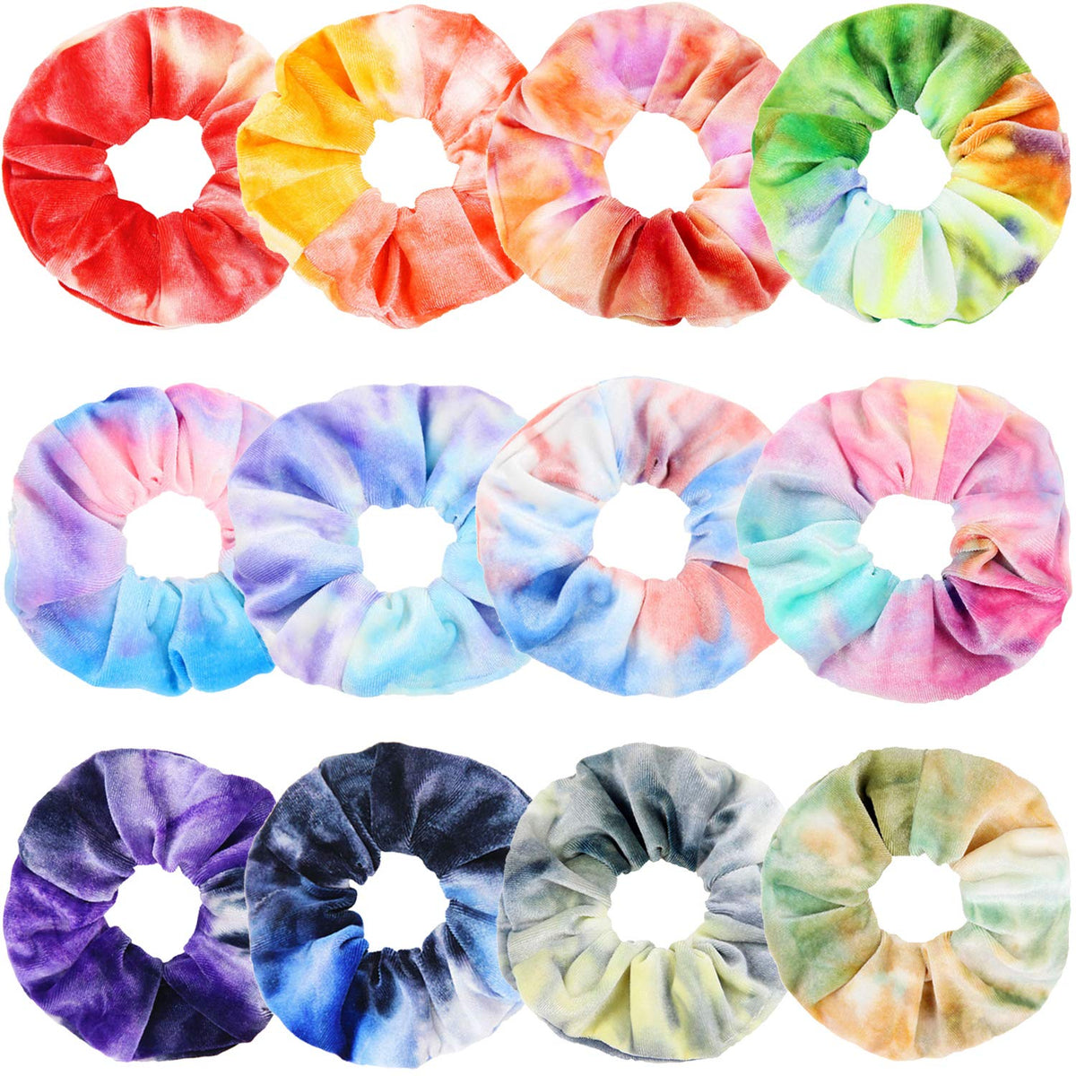 IVARYSS Scrunchies for Women, 12 Pcs Neutral Velvet Scrunchies for Hair, Classic Elastic Thick Scrunchy Hair Bands Ties, Soft Ropes Ponytail Holder Hair Accessories