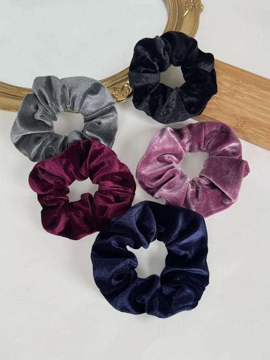 Velvet Solid Color Scrunchie, Scrunchies for hair, Elegant Matching Hair Tie for Ponytail Holder and Updo, Casual Simple Hair Accessories for Women & Girls, High Stretch Elastic Band