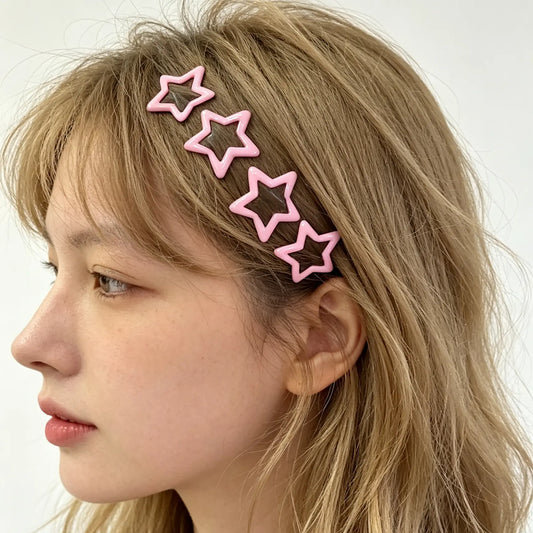 14Pcs Y2K Cartoon Hair Accessories Set, Side Barrettes in Bone, Star, Cat Paw, Fishbone and More Shapes