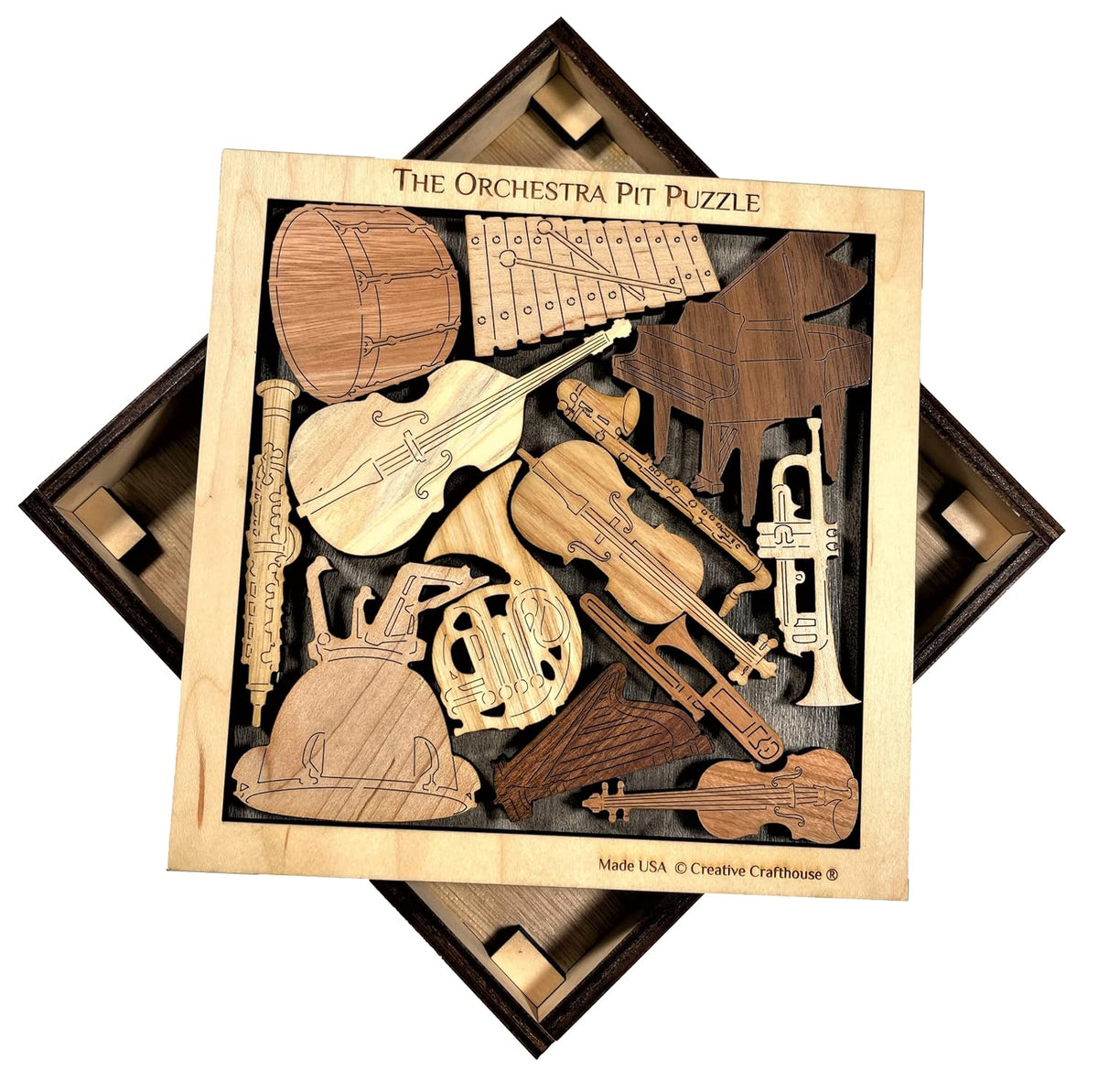 Creative Crafthouse Orchestra Pit 13 Piece Wood Puzzle, Gift for Musicians