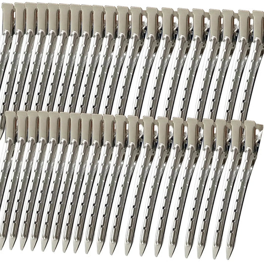 40 count 3.5 Inch Duck Billed Clips,Metal Hair Clips with Holes for Styling, Coloring, Thick Hair Rollers, Salon Use, Clips for Women for Thick Hair & Thin Hair,