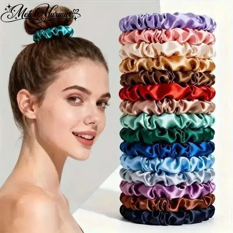 19-Piece Satin Scrunchies Set – Multicolor Soft Hair Ties for Ponytails & Daily Hairstyles