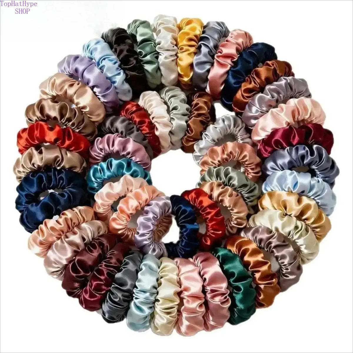 Women's 19PCS Satin Scrunchies Bulk Set - Colorful Hair Ties, Soft Silk No-Damage Ponytail Holders, Lightweight Cute Hair Accessories for Everyday Wear & Party Gift, Sohochic