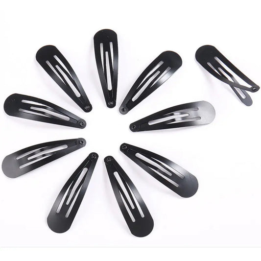 40pcs/Set Black Elastic Hair Clips for Women Girls, Non-Slip Clips for Braiding Bangs Sectioning, Daily Use Hair Accessories for Shower Gift