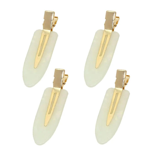 Small Hair Clips 2.36inch No Crease Hair Pins No Bend Cute Barrettes Accessories for Women Thin Curly Fine Hair Styling Sectioning, Pack of 4 (Milk White)