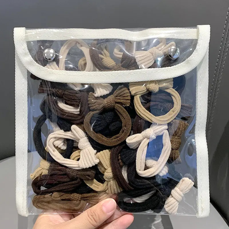 Chic Brown Elastic Hair Ties, Simple Premium Scrunchies, Stretchy Durable Hair Bands for Daily Hairstyling & Casual Everyday Outfit Styling,sohochic