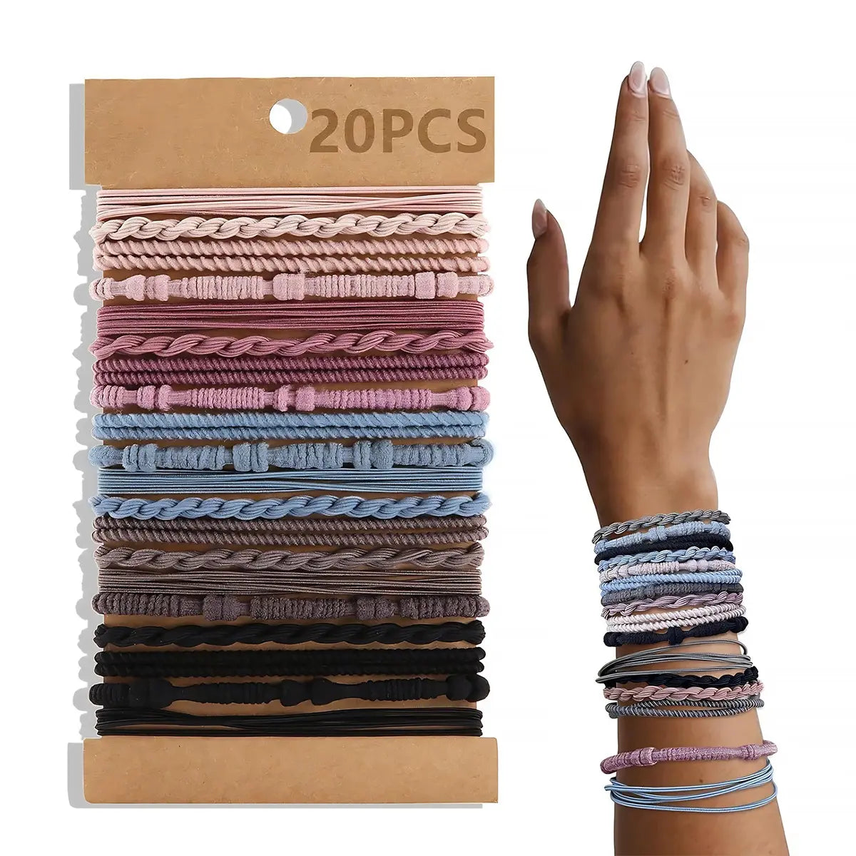 Boho Cute Hair Ties - Elastic Scrunchies, Minimalist Braiding Bands, Fashion Accessories for Thick Hair Fit, Party & Daily Wear Decor