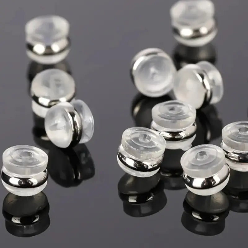 YLNWH 20PCS Silicone Earring Backs – Soft Hypoallergenic Clear Locking Backs for Studs & Dangle Earrings, Secure Support for Heavy Earrings, DIY Jewelry Accessories