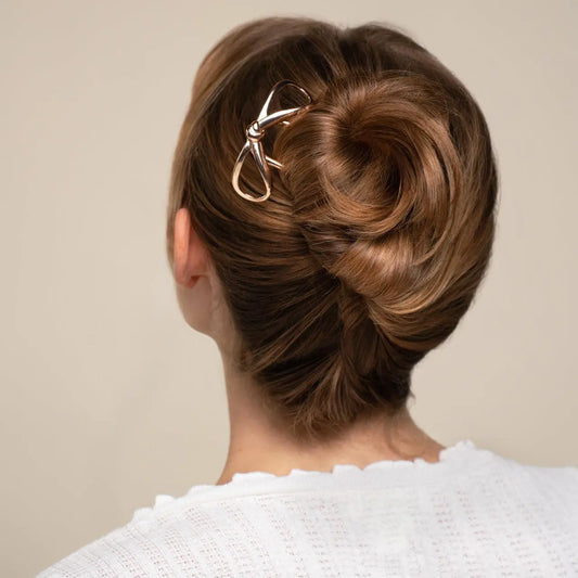 Kitsch Gold Bow French Hair Pin - Mini