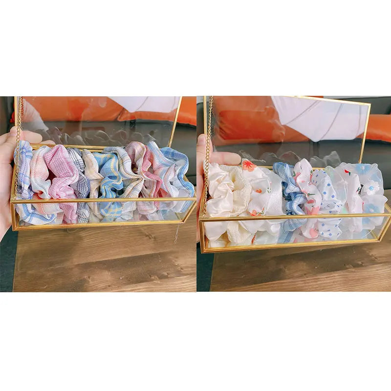20/30/40Pcs Plaid Scrunchies Bulk Set, Preppy Style Fabric Hair Ties, Cute Girls Daily Hair Accessories, Wholesale Hair Bands for School, Party and Vendor Stall Supplies