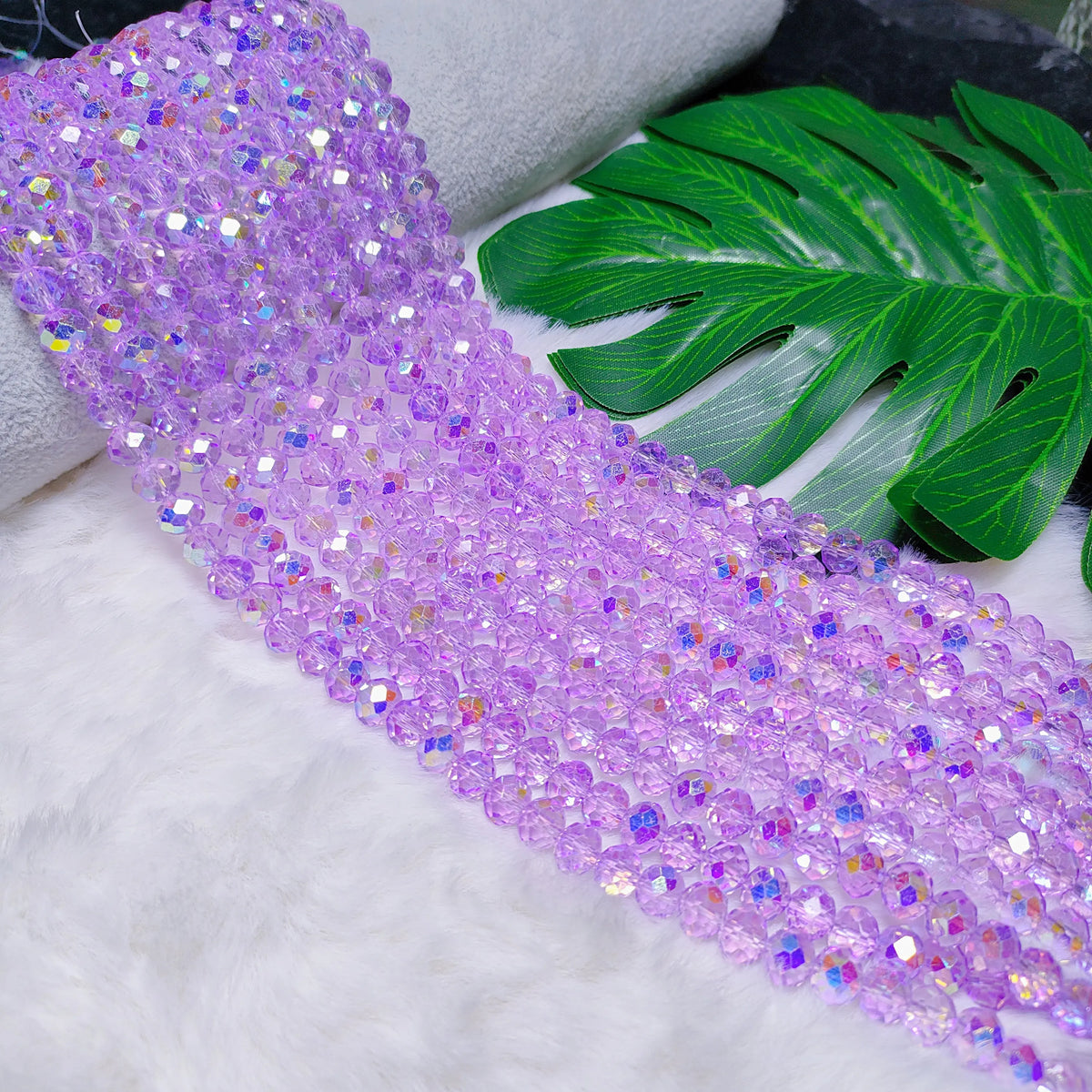 [US Shipping] 6mm K9 crystal glass flat disco rondelle beads 80pcs per Strand Flat Shape for DIY Jewelry Craft, Beads Making Accessories (Bracelet, Necklace)