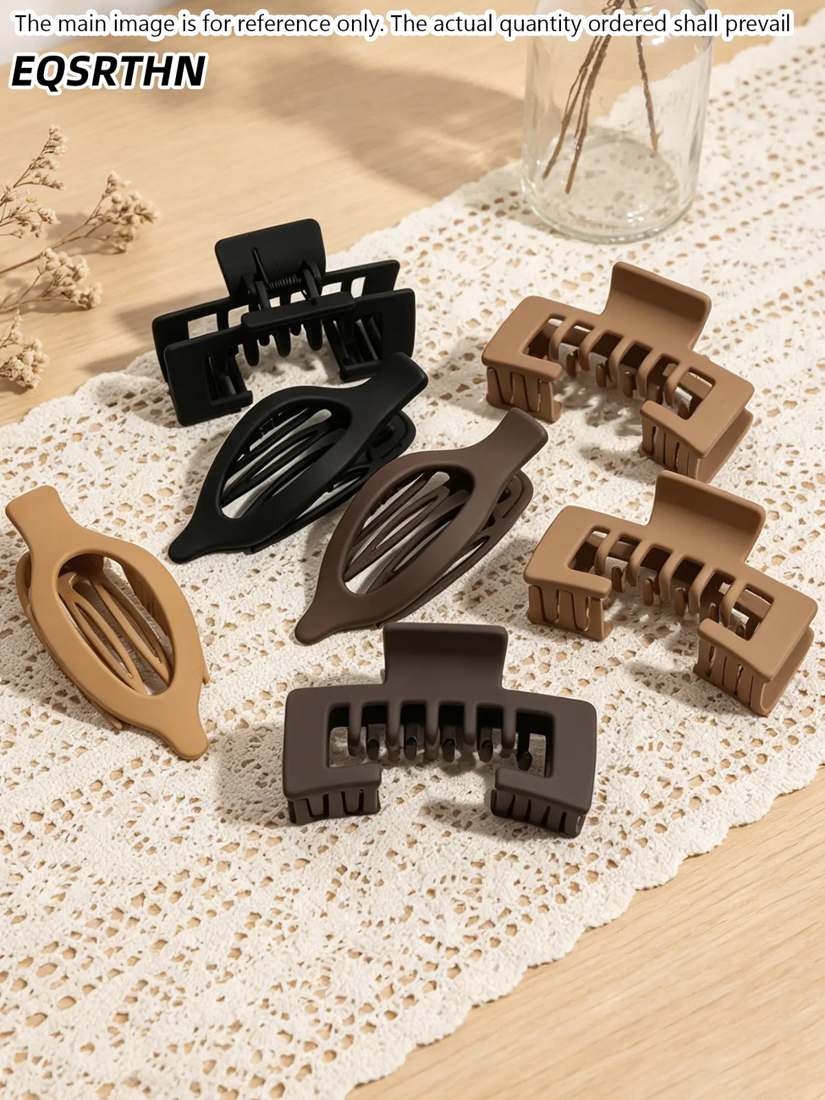 6pcs Matte finish hair claw clips for thick hair strong grip styling accessories anti slip hair jaw clamp everyday minimalist fashion hair styling styling tools Claw Set