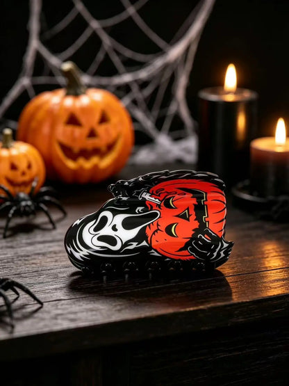 Halloween Large Hair Claw Clip, Horror Ghost Face & Pumpkin Print Jaw Hair Clamp, Spooky Gothic Decorative Hair Grip, Strong Hold Costume Hair Accessory for Women Girls Halloween Party Cosplay