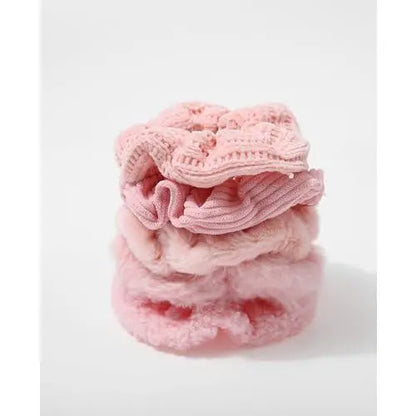 5 count Furry Scrunchies Elastic Hair Scrunchies for Women and Girls