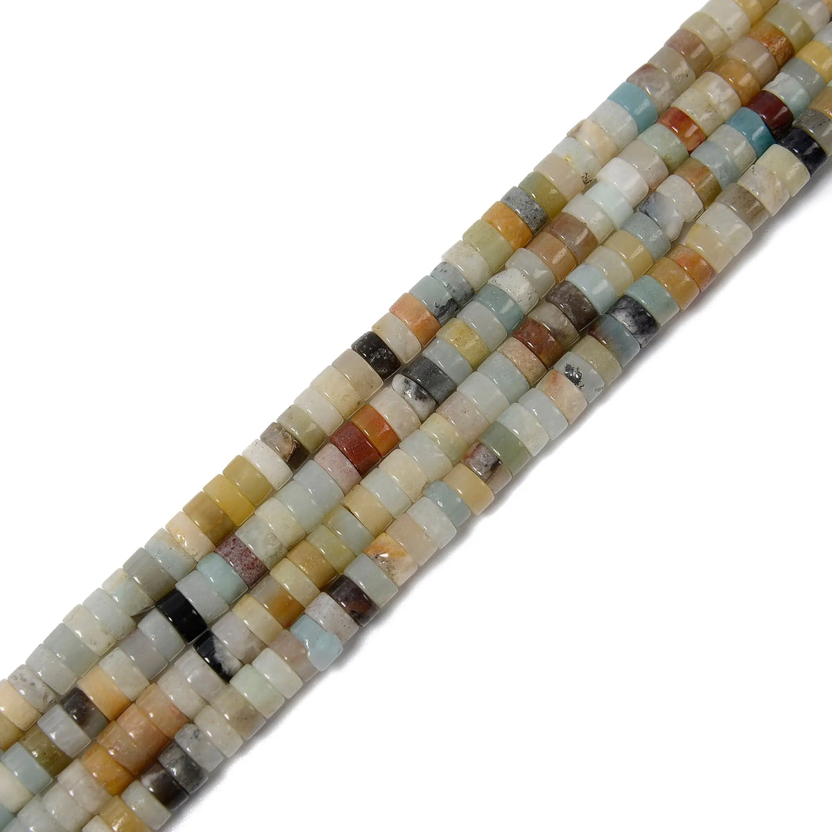 Mix Color Amazonite Heishi Disc Beads Size 2x4mm 3x6mm 3x8mm 15.5'' Strand