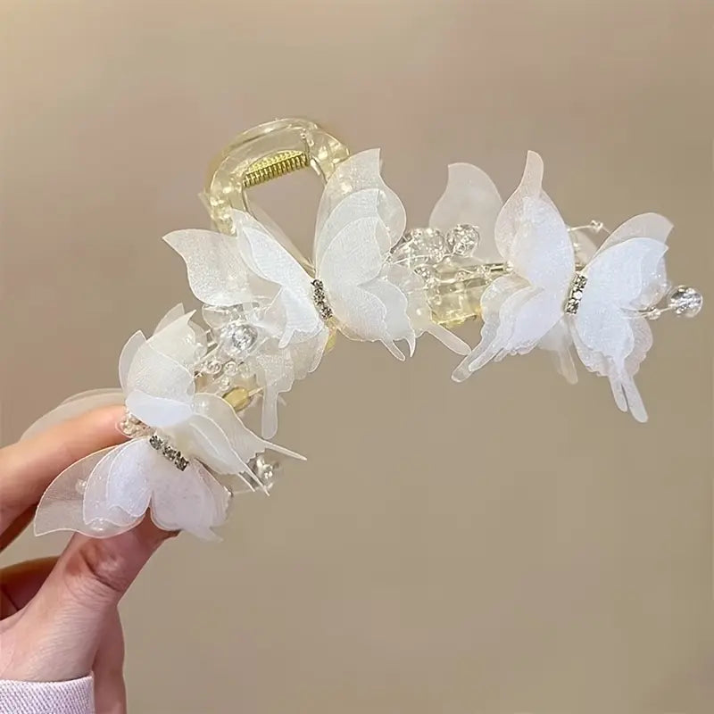 4 PCS Elegant and Dynamic Butterfly Claw Clips, Women's Back-of-Head Updo Shark Clip Set, Suitable for Daily Wear and Important Occasions Such as Parties, Ceremonies, and Weddings Decorative Hair Pins sohochic