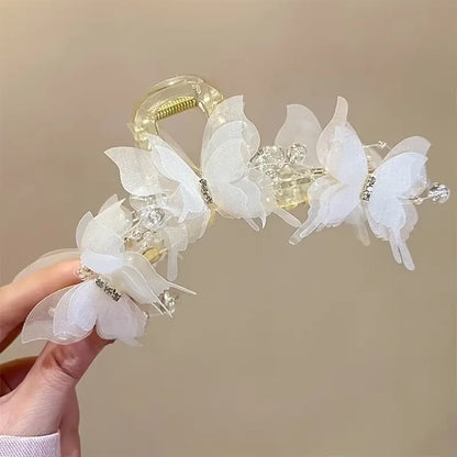 4 PCS Elegant and Dynamic Butterfly Claw Clips, Women's Back-of-Head Updo Shark Clip Set, Suitable for Daily Wear and Important Occasions Such as Parties, Ceremonies, and Weddings Decorative Hair Pins sohochic