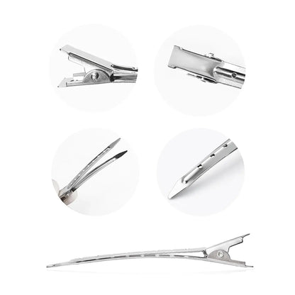 30 Packs Hair Clips, Duck Bill Clips, Hair Coloring, Hair Clips & Barrettes, 3.5 Inches Rustproof Metal   Clips with Holes for Hair Styling,