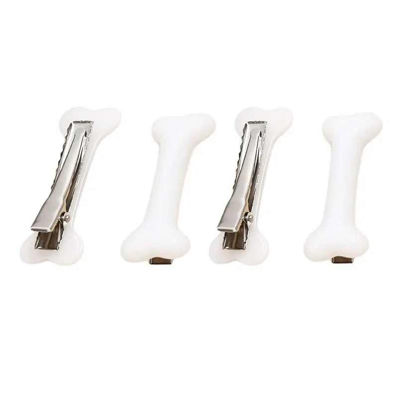 4pcs Cute Dog Bone & Alligator Shaped Hair Clips for Women, Versatile Side Bangs Clip Hairpins for Party Festivals, Great Gift for Her