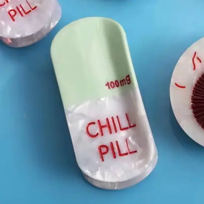 Chill Pill Hair Claw Clip - Aesthetic Cute Claw for Girls - Pale Peach with Various Fun Designs