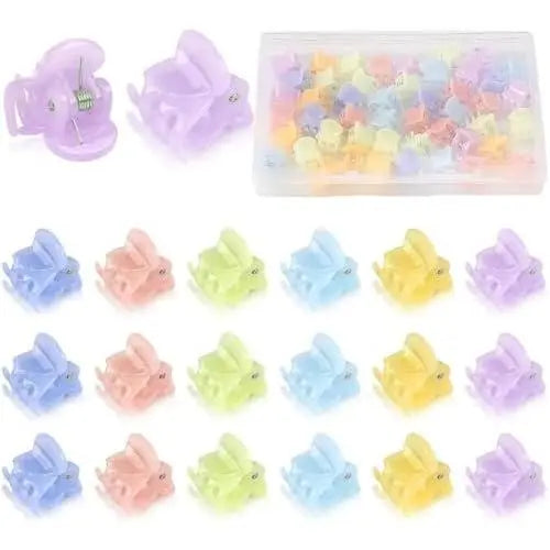 48 count Mini Hair Claw Clips, Black Brown Small Hair Clips for Girls Women Fine Hair Plastic Multifunction Clamp Clips Hair Accessories Gifts