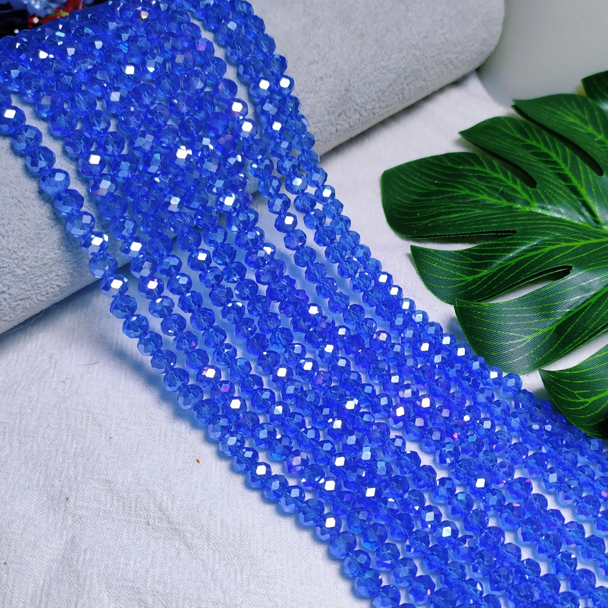 [US Shipping] 6mm K9 crystal glass flat disco rondelle beads 80pcs per Strand Flat Shape for DIY Jewelry Craft, Beads Making Accessories (Bracelet, Necklace)