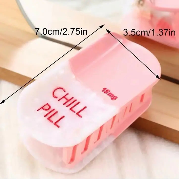 Chill Pill Hair Claw Clip - Aesthetic Cute Claw for Girls - Pale Peach with Various Fun Designs