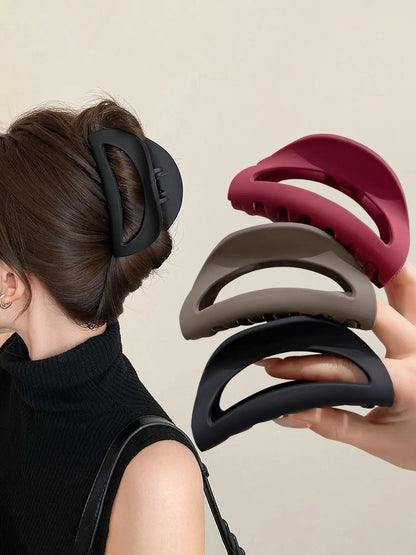 3pcs Matte Silicone Hair Claw Clips, Hair Clips For Styling, Durable Elastic Hair Grips, Ideal for Daily Use, Home, Work, Commute, Parties