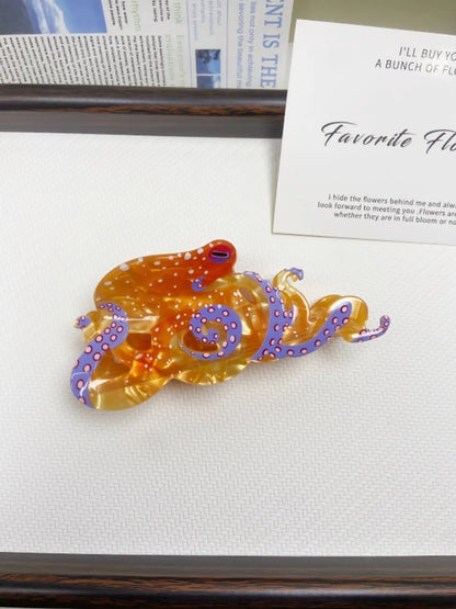 Cute Octopus Claw Clip, Novelty Strong-Hold Hair Accessory for Beach, Parties, and Daily Wear, Fun Ocean Animal Hair Clip for Women and Girls, Fun Hair Clips