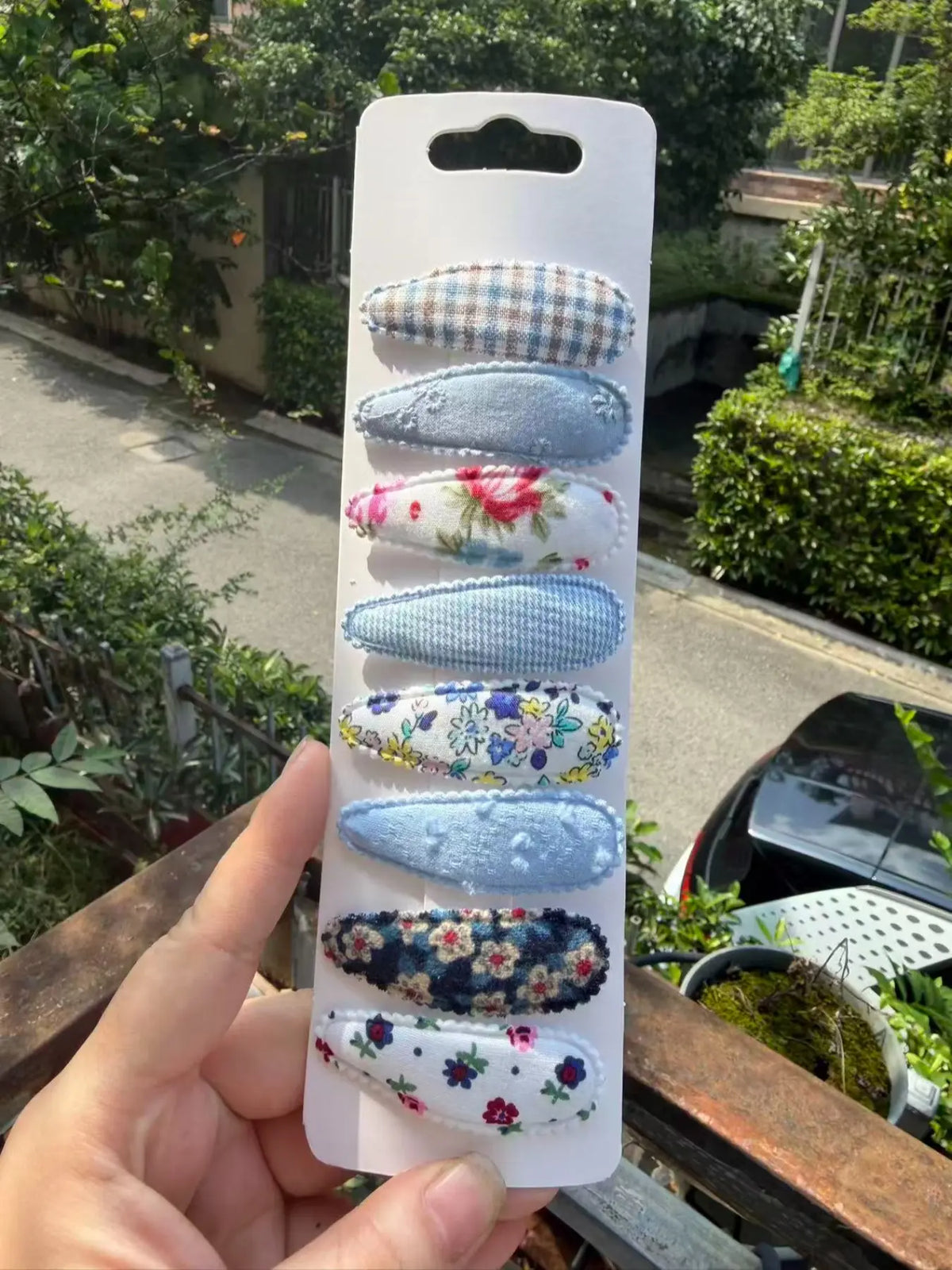 8pcs Simple Color Flower Hair Clips, Casual No-Trace Side Bangs Barrettes, All-Season Daily Use, Floral Design Hair Clips, Knitted Texture