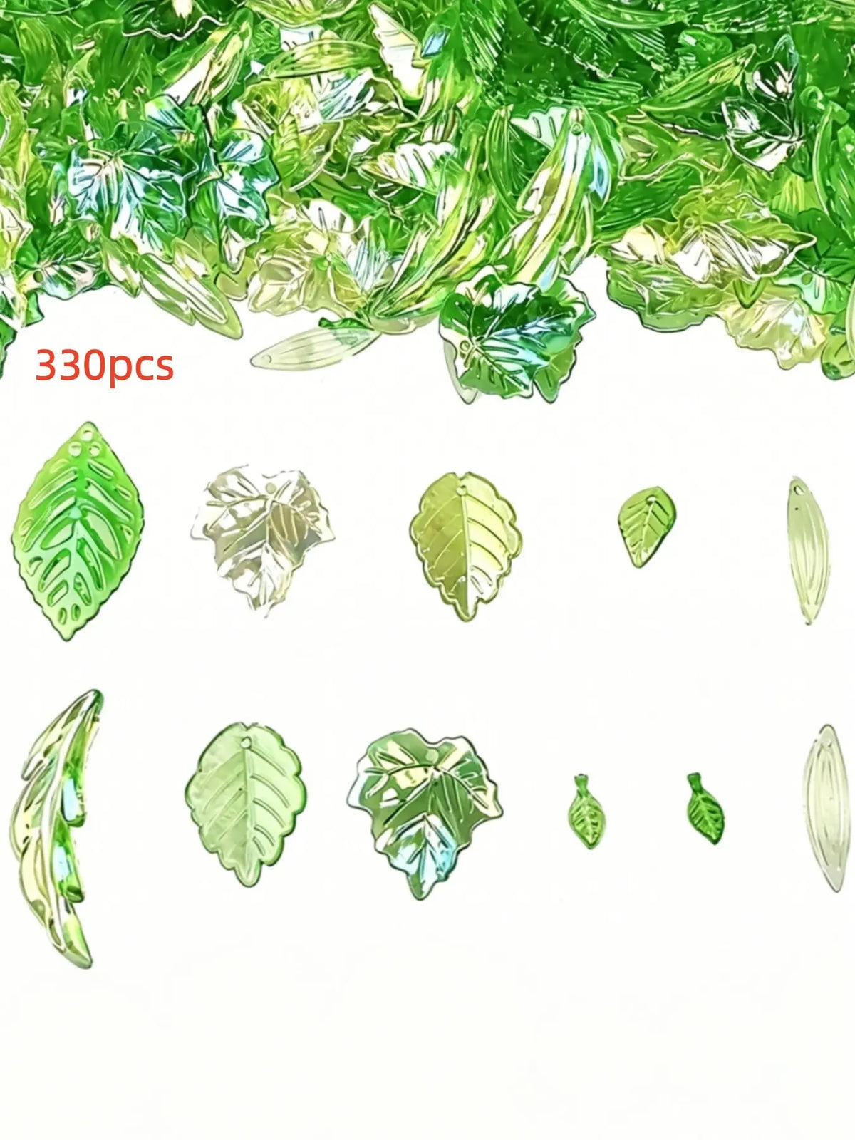330pcs Acrylic Leaf Beads, Curved Leaf Pendants, Bead, DIY Jewelry Making Accessories, Keychain, Bracelet, Necklace, Earrings, Jewelry Making Supplies