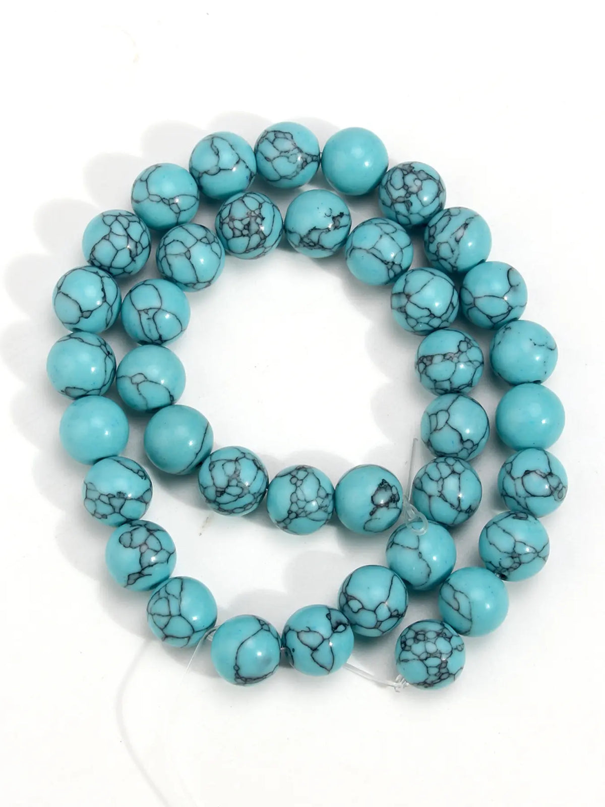 Unique Crack Pattern Turquoise Beads - 4/6/8/10mm for Jewelry Making, Beads For Bracelets, DIY Bracelet Necklace Earrings, 15 Inch Strand, Bead Set, DIY Beading Accessories