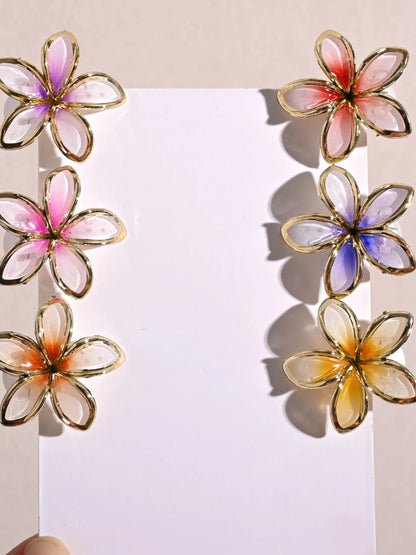 6 Pcs Colorful Flower Hair Clips, Vibrant Floral Accessories, No Paper Cards Included, Perfect for Stylish Hairstyles, Ideal Gift Idea