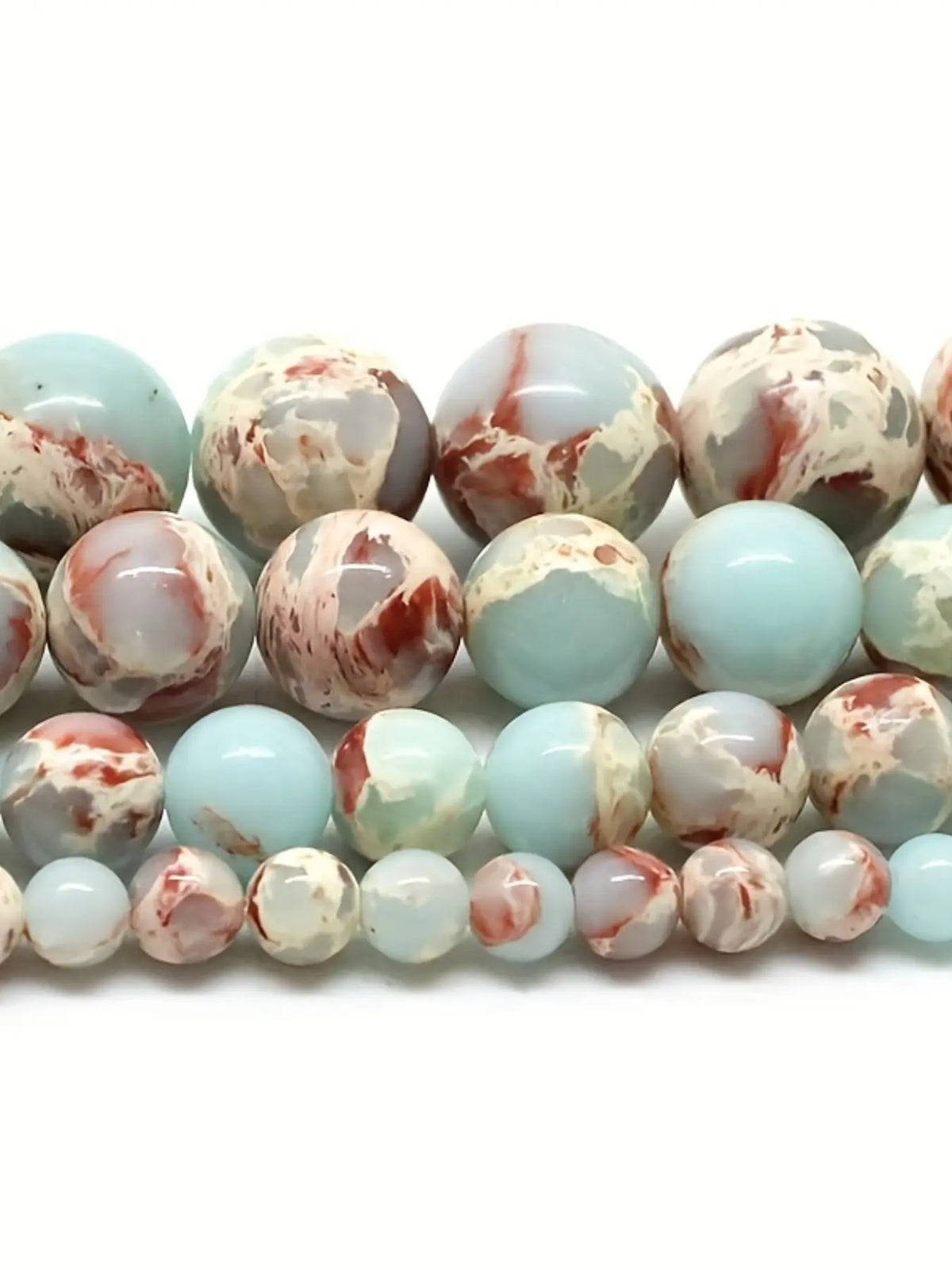 Round Shoushan Stone Snakeskin Blue Beads, 4/6/8/10/12mm Sizes, 15inches DIY Necklace, Ideal for Jewelry Making, Craft Supplies, Decorative Beads, DIY Beading